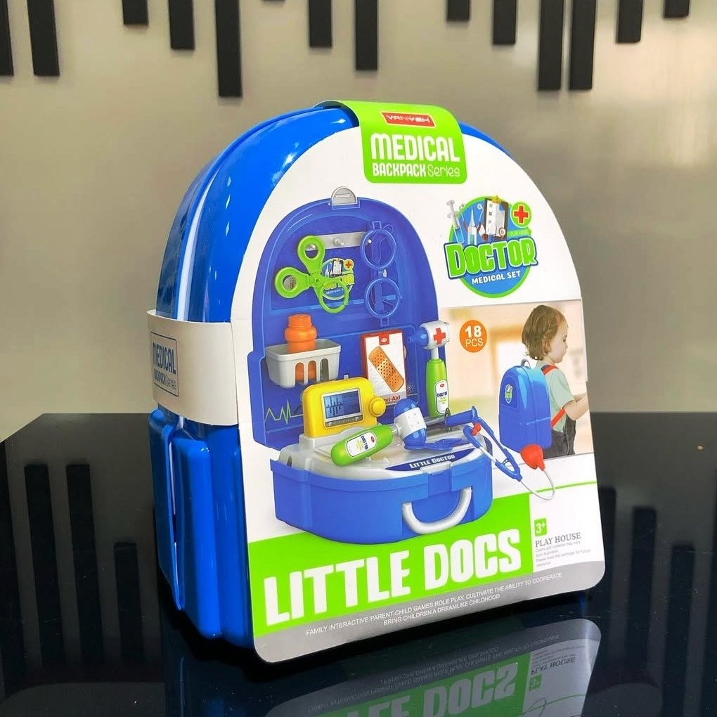 Kids Little Doctor Backpack Medical Set Toy With Carry Case & Accessories